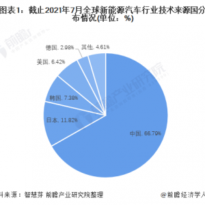 2021年全球新能源汽车行业技术竞争格局(附区域申请分布 ...