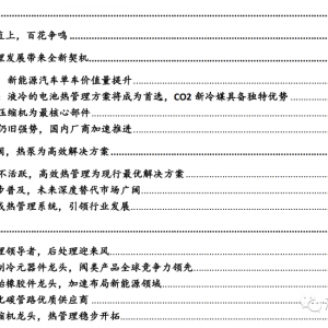 汽车热管理行业专题报告：新能源汽车热管理迎产业春风