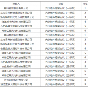 中石油4.5GW光伏组件评标结果：晶科、东方日升、晶澳等6家企业拟中标 ...