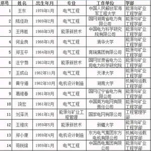 15电能精英入围工程院2021年院士增选候选人：电网6位电气制造3席