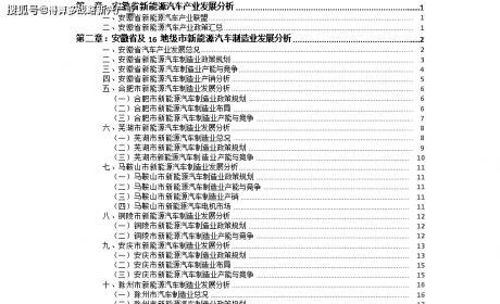 2021年安徽省安庆市新能源汽车产业投资分析报告（政策规划 ... ...