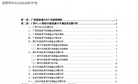 （十四五）广西新能源汽车产业投资布局分析报告（政策规划 ... ...