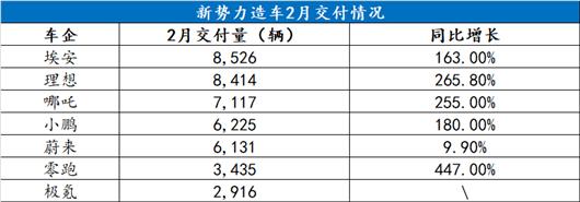 2月新势力销量：春节假期，成为最大“绊脚石”？