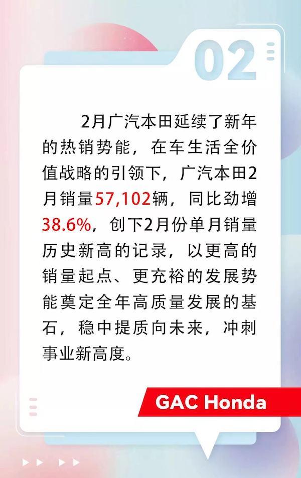 淡季不淡，广汽本田2月销量57,102辆，雅阁成为销量主力？