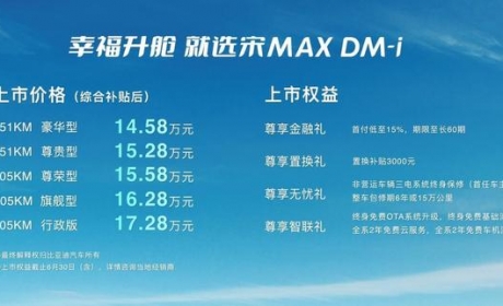 竞争力提升 家用MPV颠覆者比亚迪宋MAX DM-i上市 14.58万起