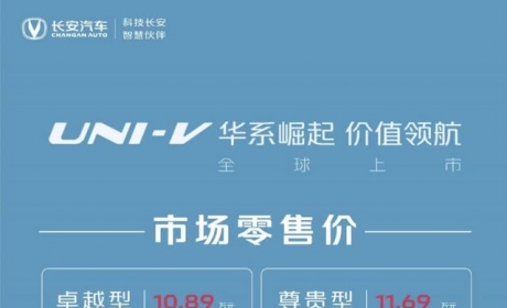 长安UNI-V正式上市，配备电动升降式尾翼，起售价10.89万元