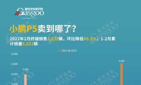 小鹏P5卖到哪了？2月销量TOP20各城市排名