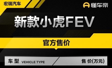 新车 | 售价3.89万元起，新款小虎FEV上市，五菱宏光MINIEV新对手