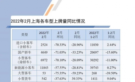 数据分享 | 2022年2月上海汽车市场上牌情况