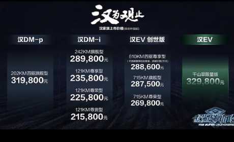 售21.58万元起，最快3.7秒破百，新款比亚迪汉家族正式上市