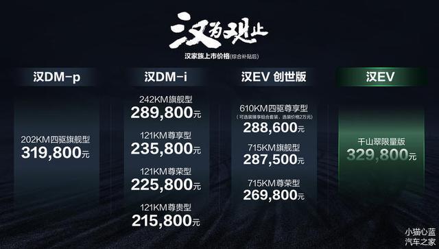 新款比亚迪汉DM-i竞争力分析：更贴近家用 入门版基本够用