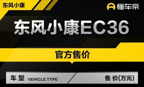 新车 | 售价12.98万元，新款东风小康EC36上市，竞争五菱荣光EV