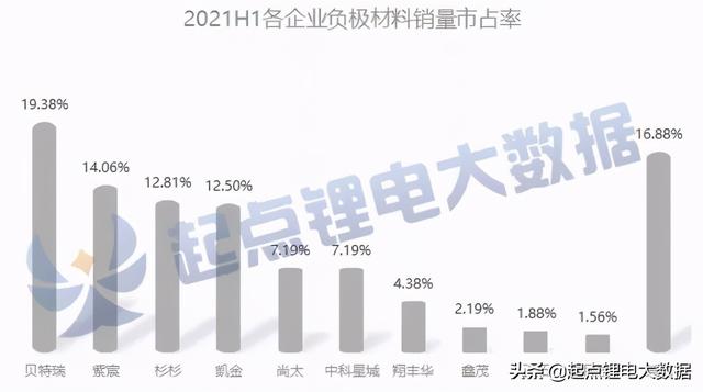 2021H1中国锂电负极材料TOP10