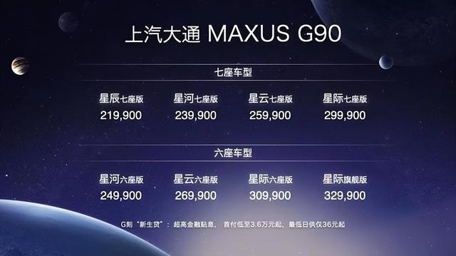 上汽大通MAXUS G90售21.99万起 主打高端商务