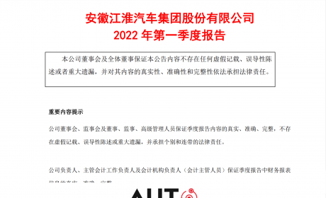 搜狐汽车全球快讯 ｜ 江淮汽车一季度营收97.6亿 归母净利润亏损超3亿 ...