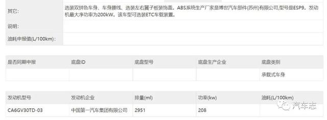 国产豪车气场担当，红旗H9+申报信息曝光，加长200毫米车重超两吨