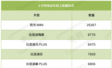 4月纯电动车上险量排名！没有特斯拉的阻挡，比亚迪杀疯了 ... ...