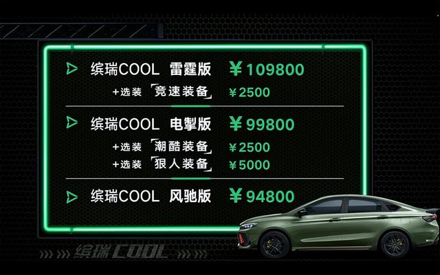 吉利缤瑞COOL上市 3款车型/9.48万起