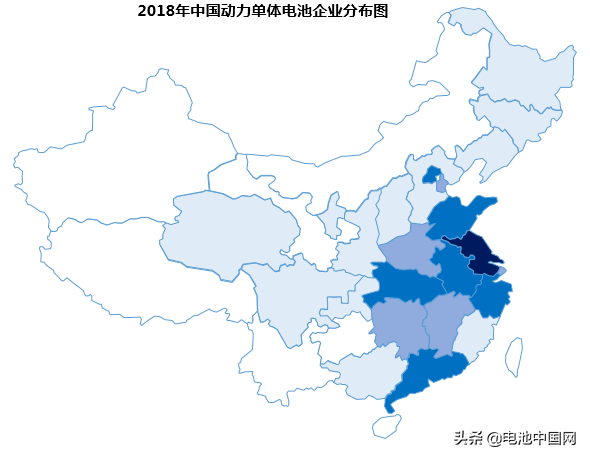 中国动力电池与消费类电池企业分布图