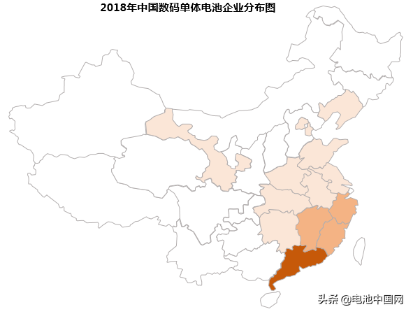 中国动力电池与消费类电池企业分布图