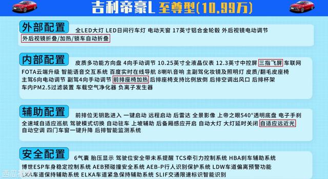 10万级国产家轿首选，吉利帝豪L车型解析