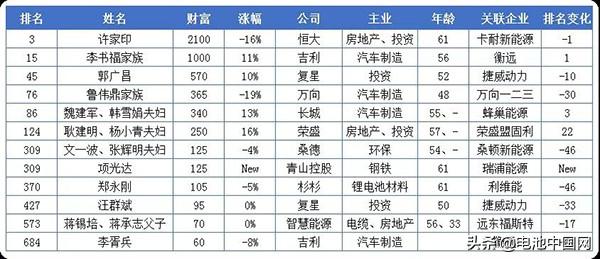 20亿只是门槛！这些做电池的都身价百亿