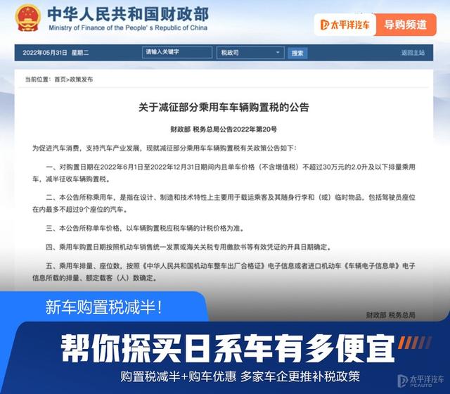 购置税减半，买车还优惠！我们立马走访日系三强，究竟便宜多少？