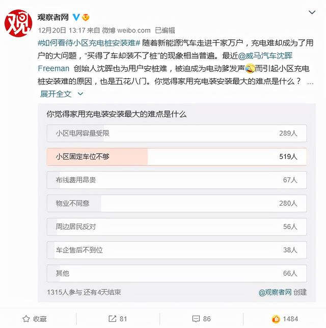 私人充电桩安装难题，不只是威马沈晖知道