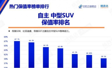 国产SUV保值率排名：传祺GS8第一 比亚迪唐、红旗HS5上榜