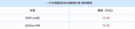 奕泽IZOA新增车型上市！外观年轻运动，配置丰富，15.98万起售