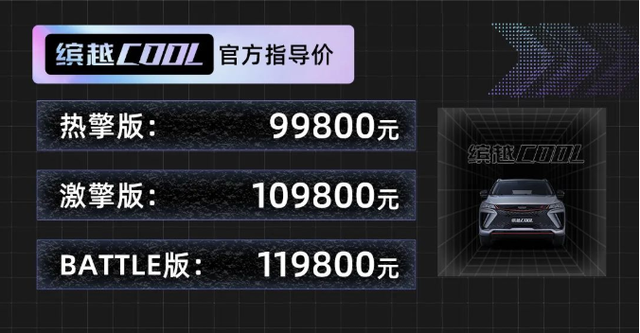 主打青春、能量，“中国钢炮”吉利缤越COOL 9.98万元起售