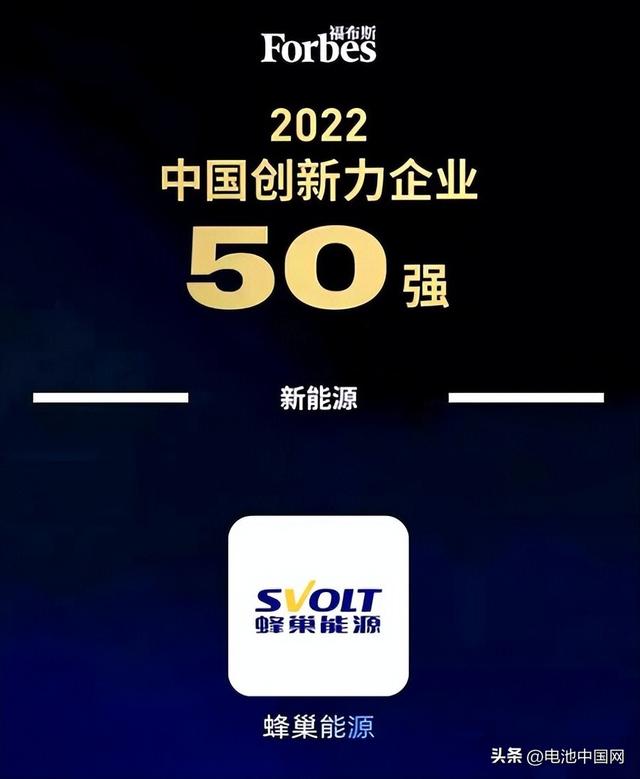 蜂巢能源入选福布斯2022中国创新力企业50强