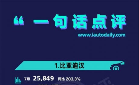 一句话点评7月中高级车：亚洲龙这么快就泯然众人了！？