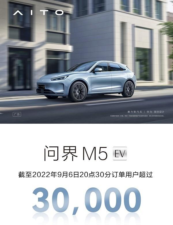 订单用户破3万：AITO首款纯电车型问界M5 EV秀出“问界力量”