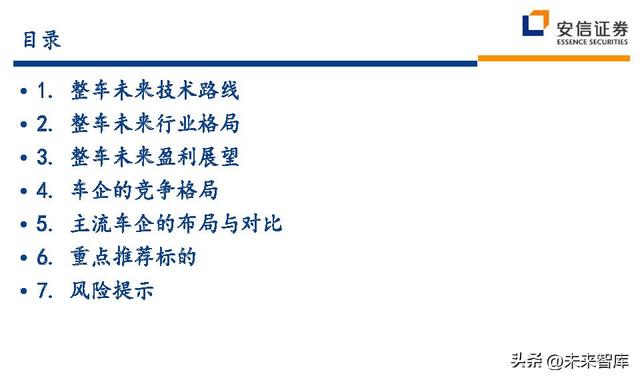 汽车行业深度研究及投资策略：技术路线、格局、盈利、竞争、车企