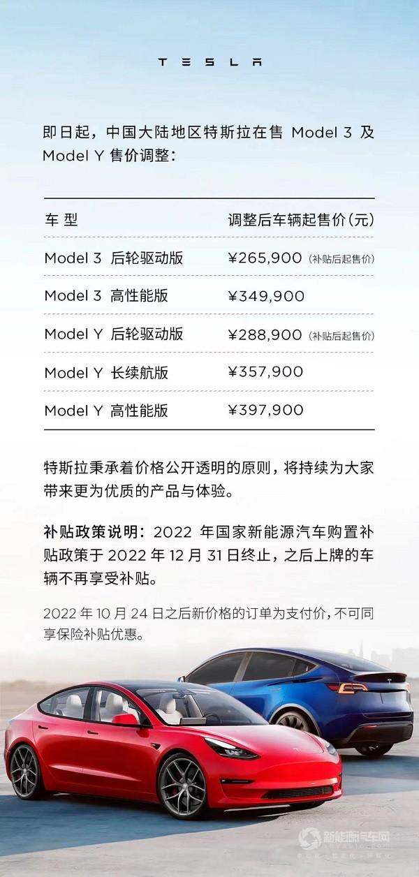 再补一刀？特斯拉Model 3以及Model Y下调售价