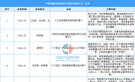 2023年中国锂电池电解液添加剂行业最新政策汇总一览