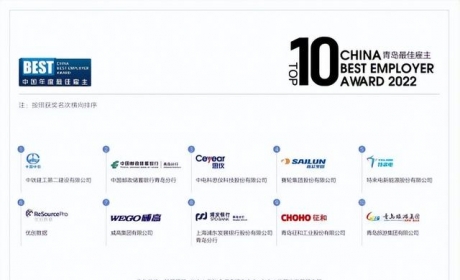 特来电荣获“2022中国年度最佳雇主青岛地区十强雇主”