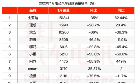 1月车市岂是惨淡？电动车几乎全军覆没