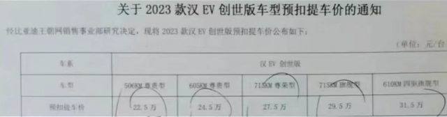 比亚迪再放大招！2023款汉EV创世版到店，增入门车型，22.5万起？