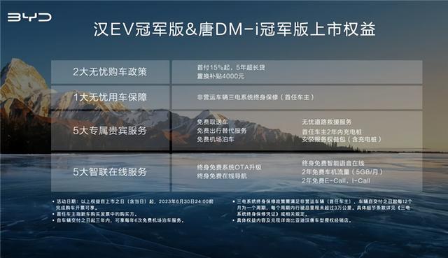 比亚迪汉、唐冠军版上市，双车20.98万起